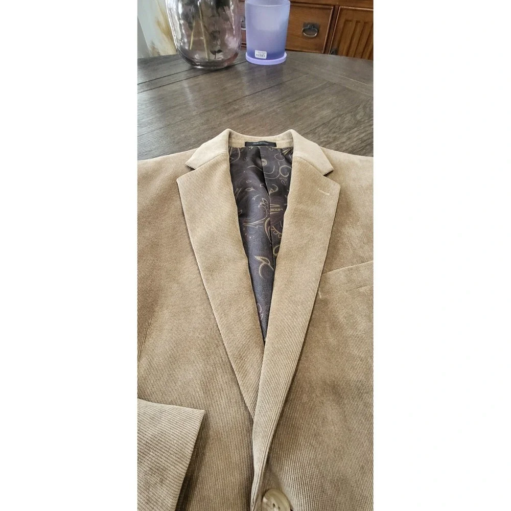 Lauren Ralph Lauren Blazer Men 40S Sport Coat Tan Khaki Corduroy Paisley Lining
